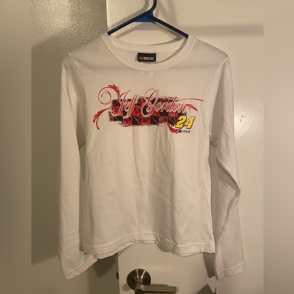 NASCAR Kids White and Red Long Sleeve Tee- Jeff Gordon